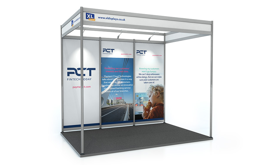 2m x 3m Shell Scheme Back Wall Exhibition Stand PVC Graphics