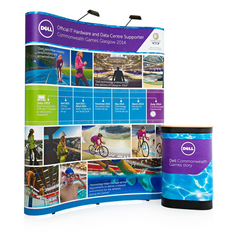 3x2 pop up stand including frame graphics portable carry case and spotlights