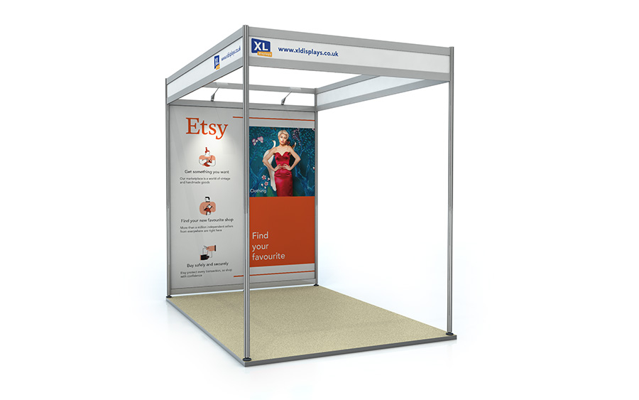 3m x 2m Shell Scheme Back Wall Exhibition Stand Foamex Graphics