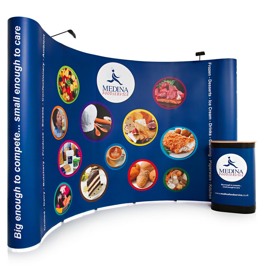 3x5 Double Sided Curved Pop Up Stand