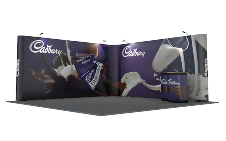 L-Shaped Linked Pop Up Stand 5m x 5m