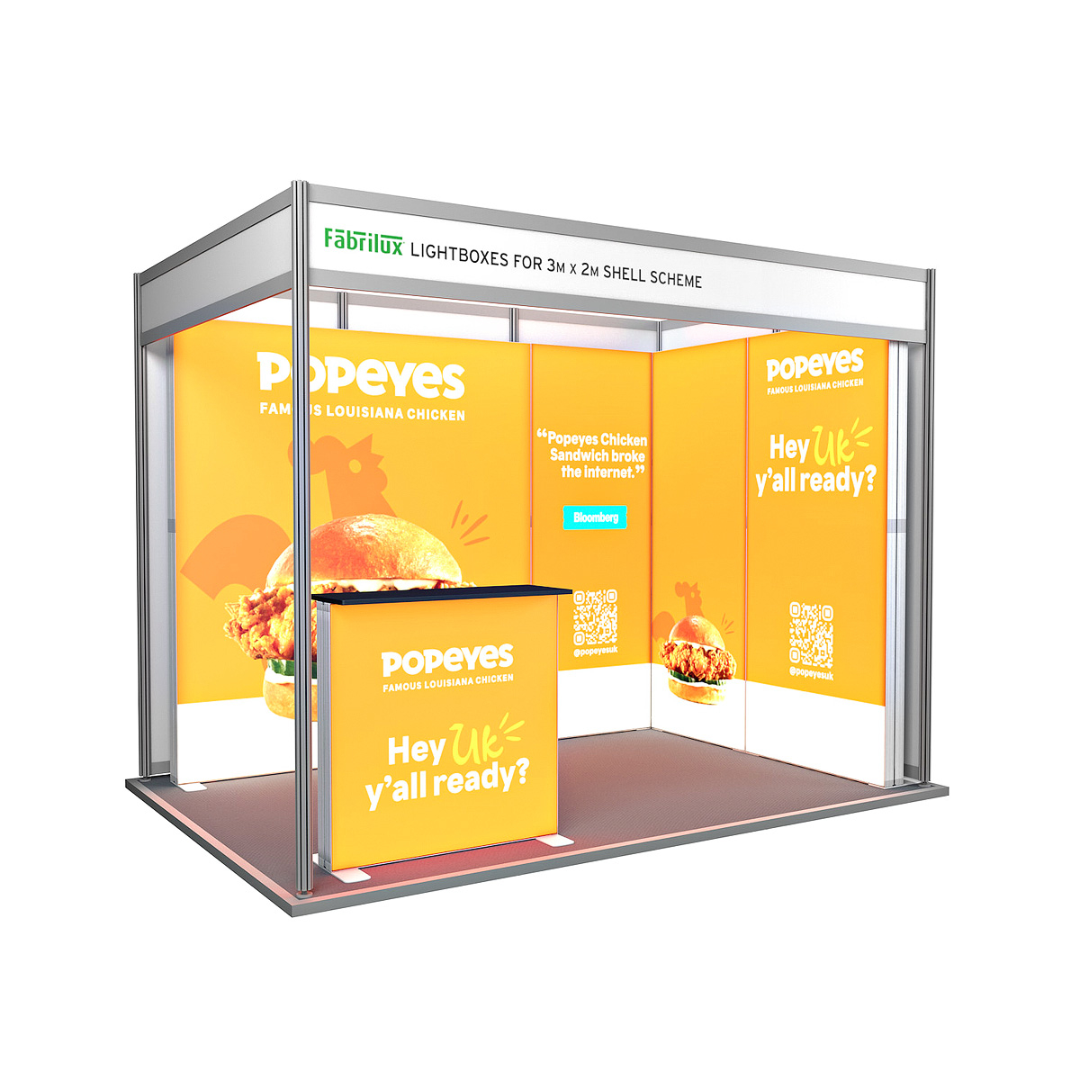 3m x 2m FABRILUX® LED Lightbox Modular Exhibition Stands Shell Scheme