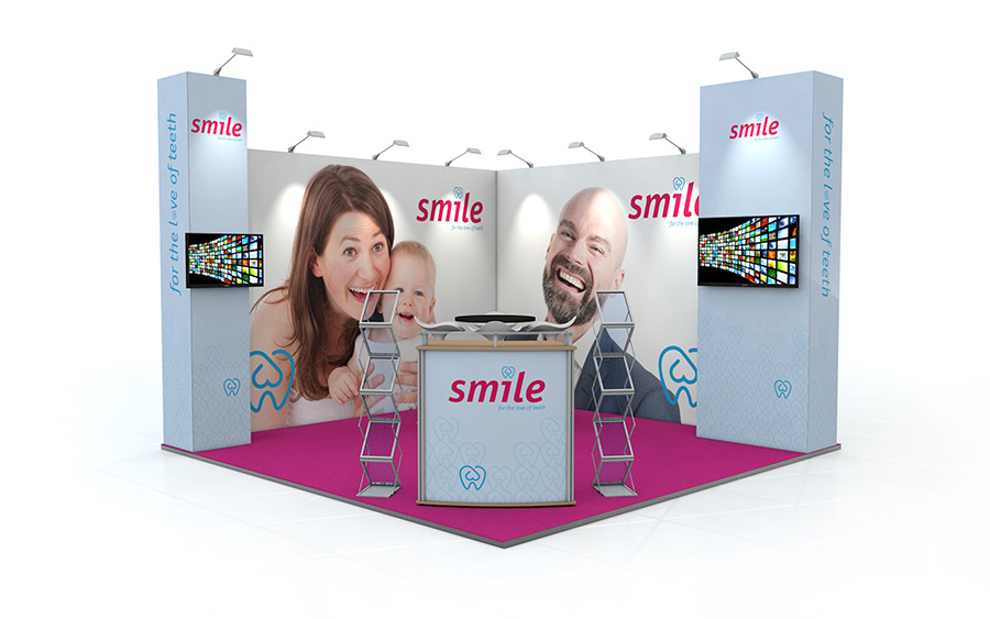 Linear Vector L-Shaped Exhibition Stand 4m x 4m