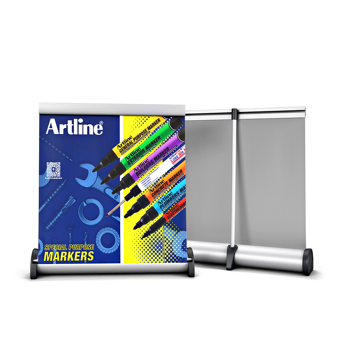 Tabletop Roller Banner. Buy ENVOY® MINI Retractable Table Banners With Banner Printing from XL Displays. Choose 400mm, 800m or 1200mm Height Desktop Banners. ENVOY® MINI Includes Custom Print, Aluminium Pull Up Banner Hardware and Fabric Carry Bag.