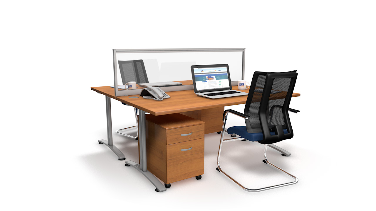 Desktop Screen with Acrylic Panel Glazed Office Desk Screens
