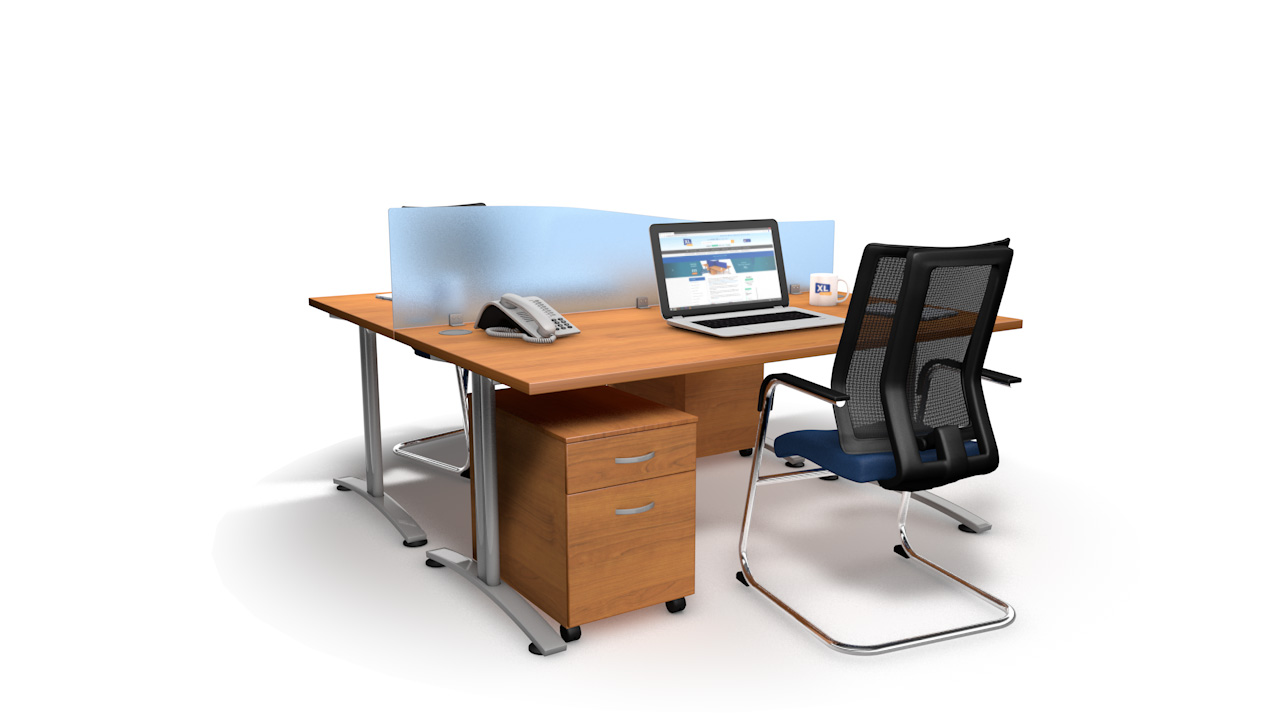Spectrum Acrylic Wave Office Desk Screen
