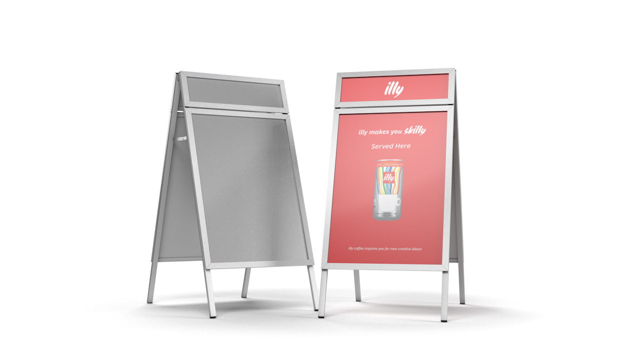 TACTICAL Pavement Sign A-Board With Snap Frame Poster Holders