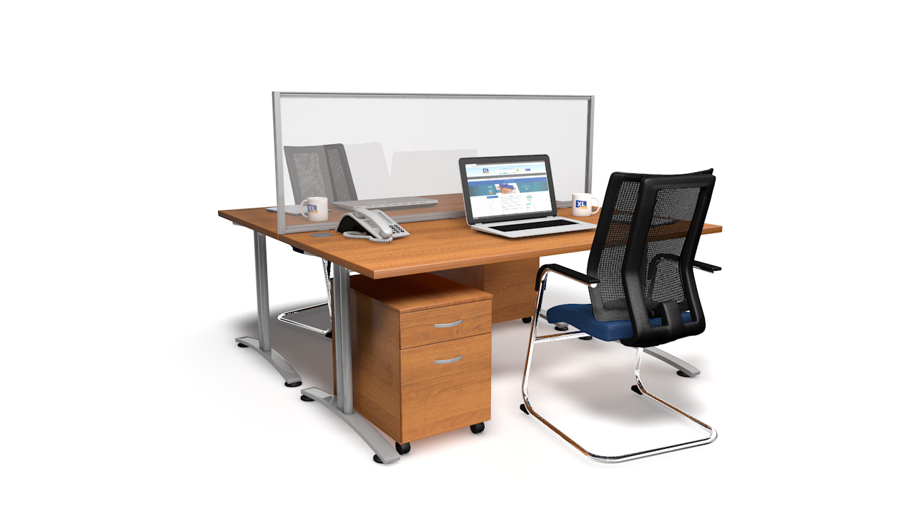Framed Clear Perspex Desk Divider, Large Clear Desk Cover