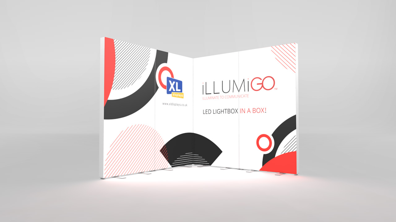 iLLUMiGO Lightbox Displays 2x2 L-Shape Corner