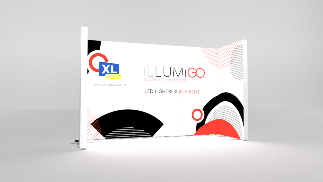iLLUMiGO Illuminated Lightbox Display Backwall 3x1