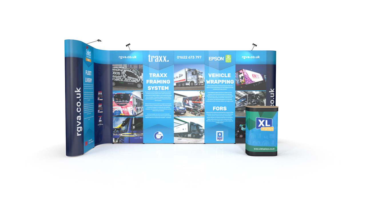 5m x 2m Linked L-Shaped Pop Up Exhibition Stand
