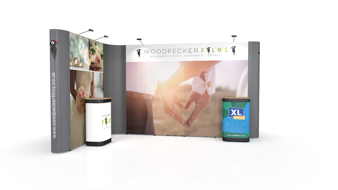 L-Shaped Linked Pop Up Stand 3m x 4m