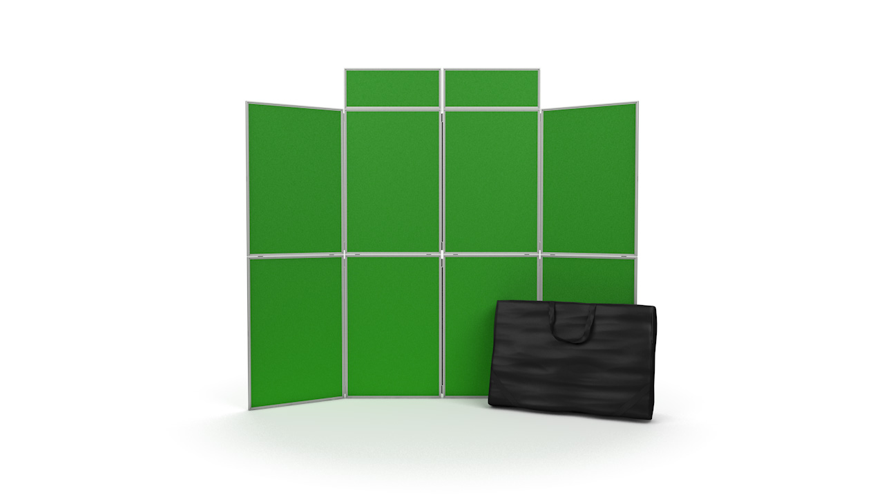 8 panel folding display board inc. header and carry bag