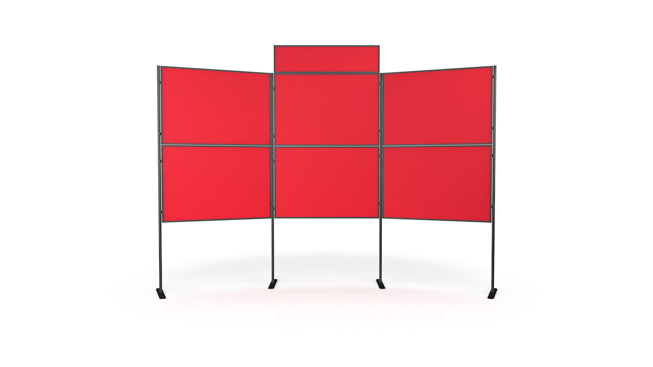 XL Standard 6 panel and pole modular display board system inc. header and carry bag