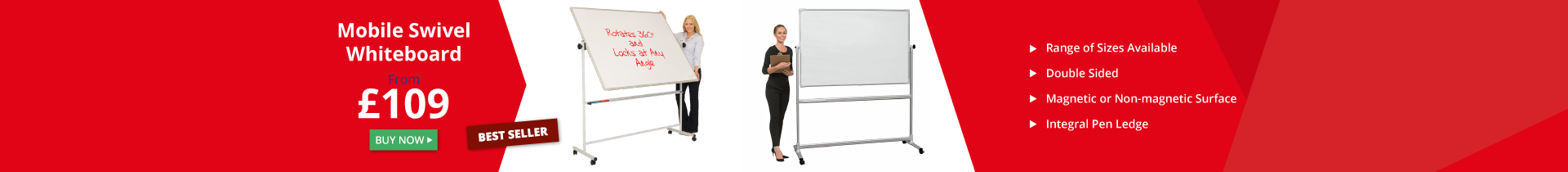 Mobile Swivel Whiteboards on Wheels UK