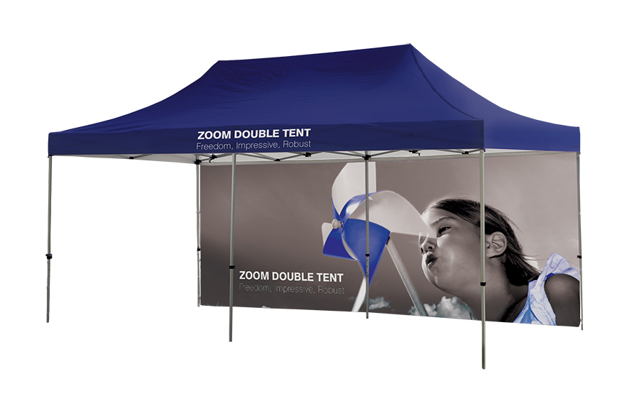 Branded Double Gazebo With Printed Back Wall