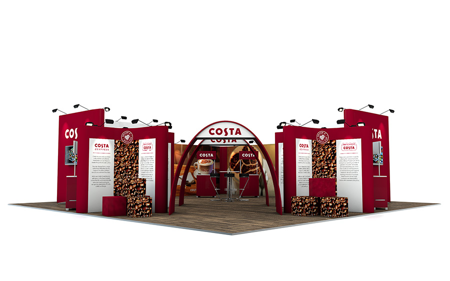 10m x 10m Linked Pop Up Exhibition Stand