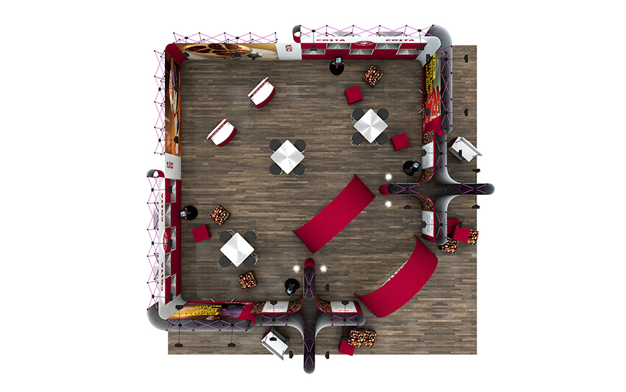 10m x 10m Linked Pop Up System With Fabric Arches Plan View