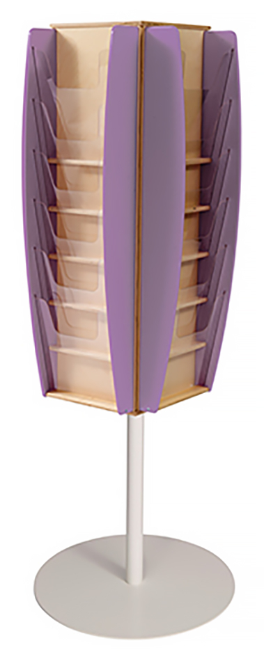 24 x A4 Pocket Free Standing Literature Stand in Lilac