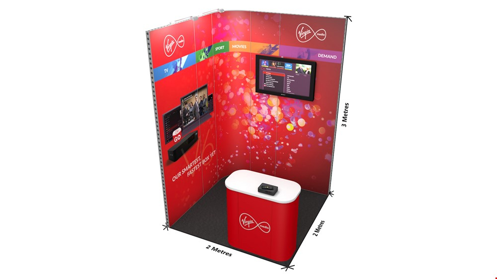 Integra<sup>®</sup> 2m x 2m Trade Show Stands For Hire With Exhibition Counter