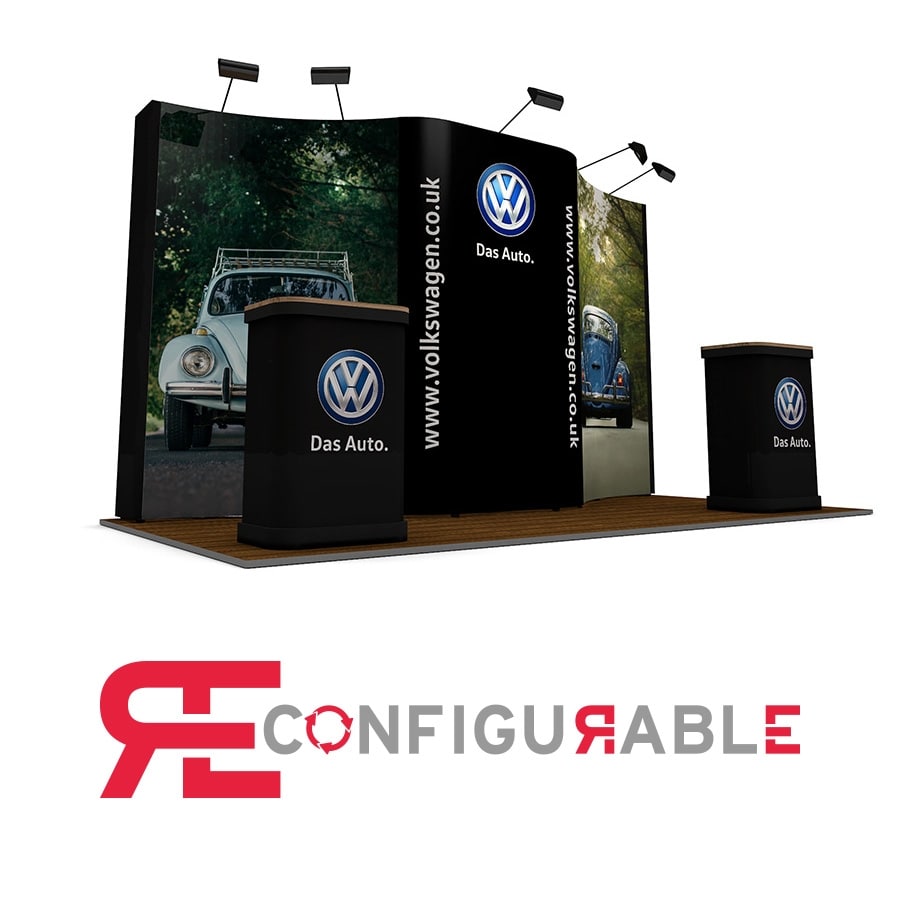 2m x 4m Pop Up Exhibition Stand Back Wall