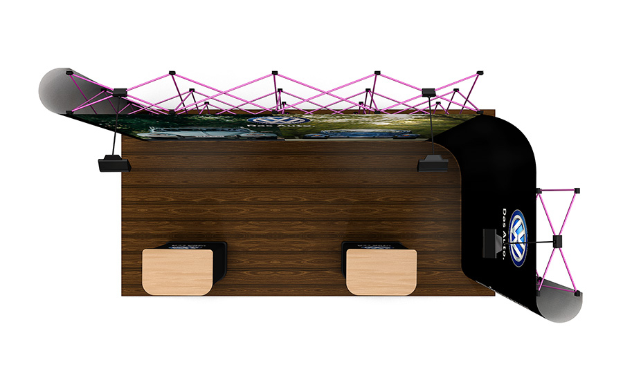 2m x 4m L-Shaped Linked Pop Up Display Plan View