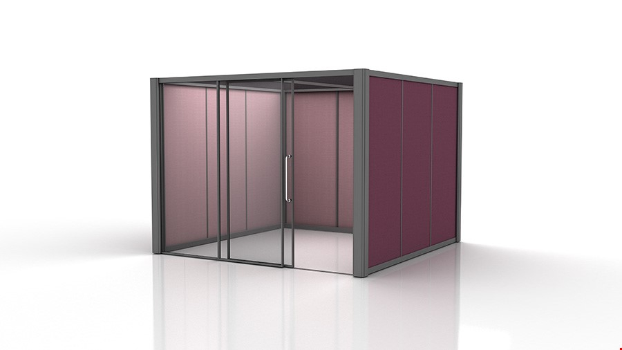 3m x 3m Glass Office Pod with Sound Absorbing Acoustic Walls