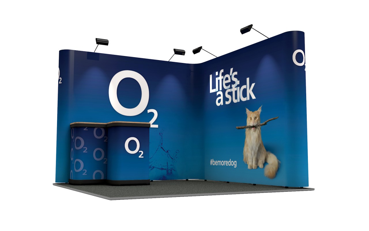 3m x 3m Complete Exhibition Stand Can Be Reconfigured To Fit Right Hand Configuration