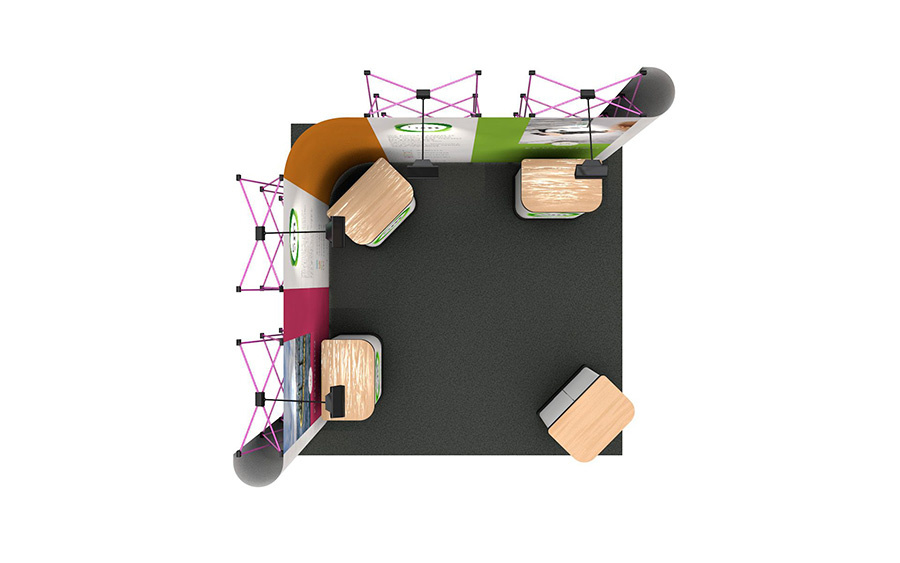 Plan View Of 3m x 3m Exhibition Stand Linked Pop Up Stand