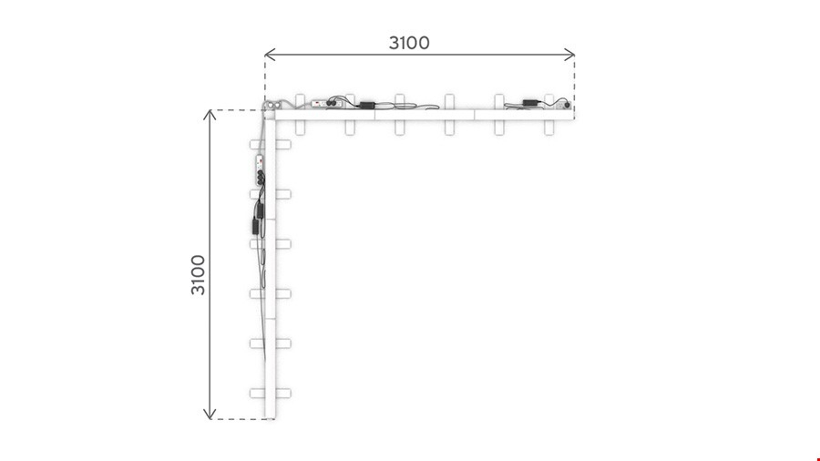 Floor Plan of 3x3 iLLUMiGO™ Tension Fabric Light Box Designed To Fit a 3.5m x 3.5m Exhibition Space