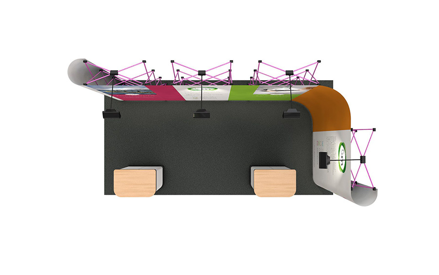 3m x 3m Exhibition Stand Kit Reconfigured to Fit a 4m x 2m Exhibition Space