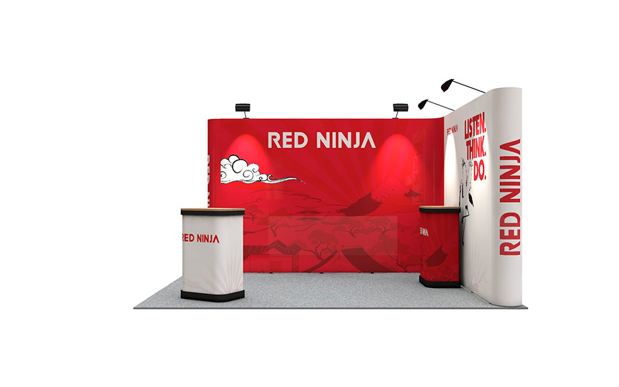 Linked Pop Up Stand - Can Be Used in Left Hand, Right Hand or Back Wall Configuration