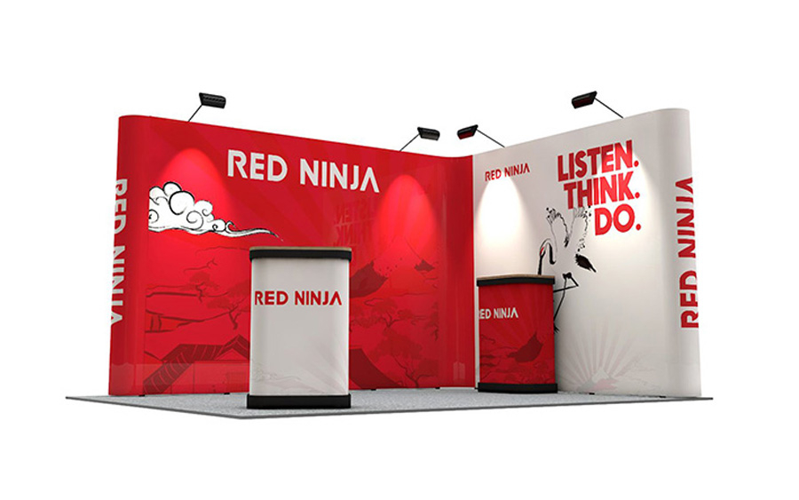 Linked Pop Up Exhibition Stand in Right Hand Configuration - Effortless Tool Free Assembly