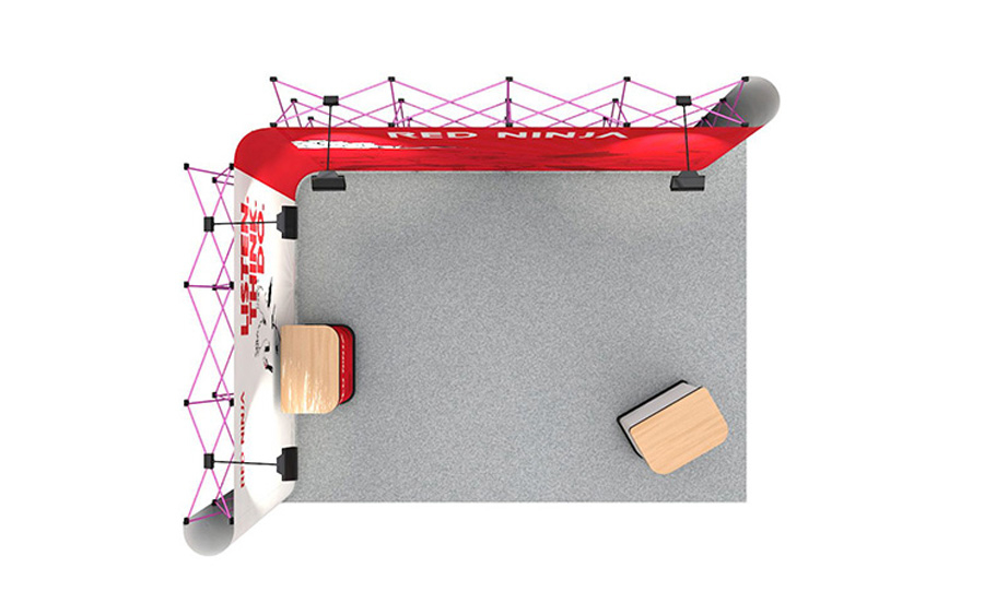 Top View of Left Hand 3m x 4m Pop Up Exhibition Stand
