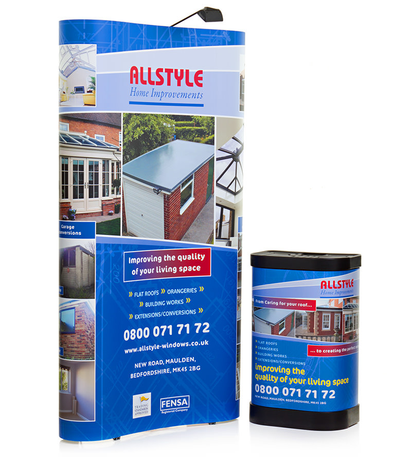 3x1 Curve Pop Up Stand Exhibitor Kit - Everything Included 