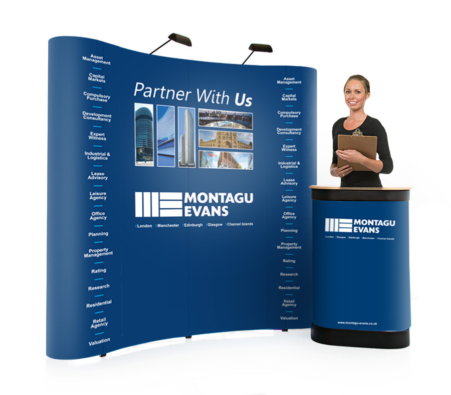 3x2 Curve Midi Pop Up Exhibition Stand Kit