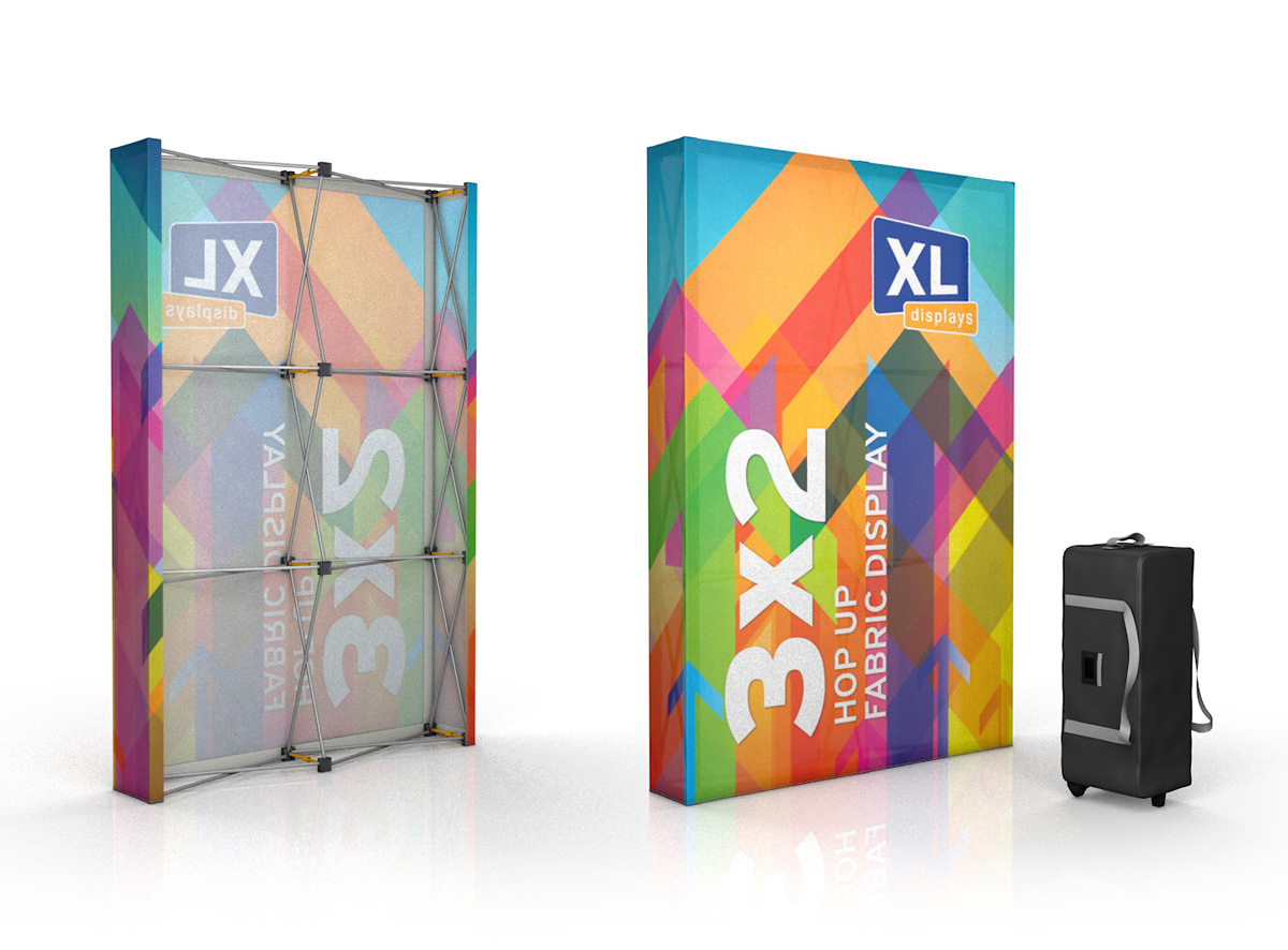 3x2 Imapct Hop Up Stand Fabric Display - Includes Wheeled Carry Bag For Easy Transportation