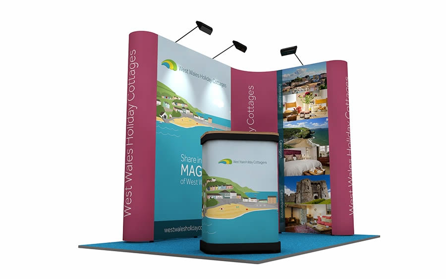 3m x 2m L-Shaped Pop Up Display Stand