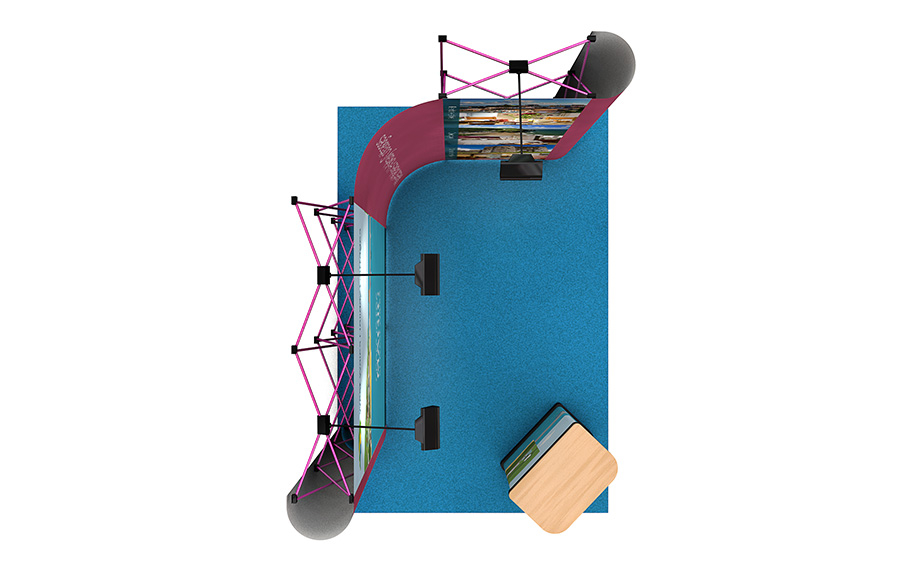 3x2 L-Shaped Pop Up Display Stand Plan View