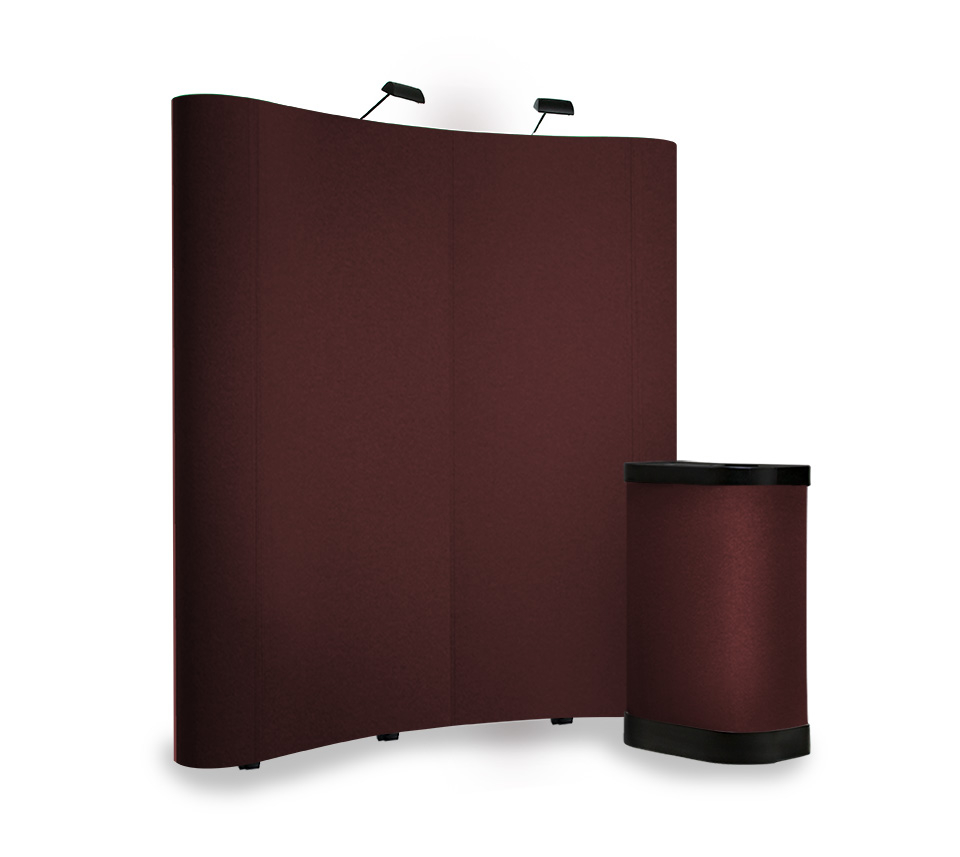3x2 Curved Fabric Pop Up Stand