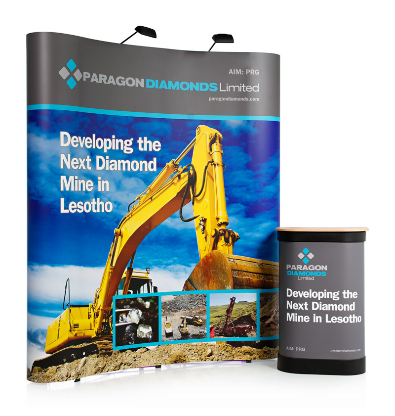 3x2 Pop Up Display also available as a Curved Stand - select option from drop down menu.