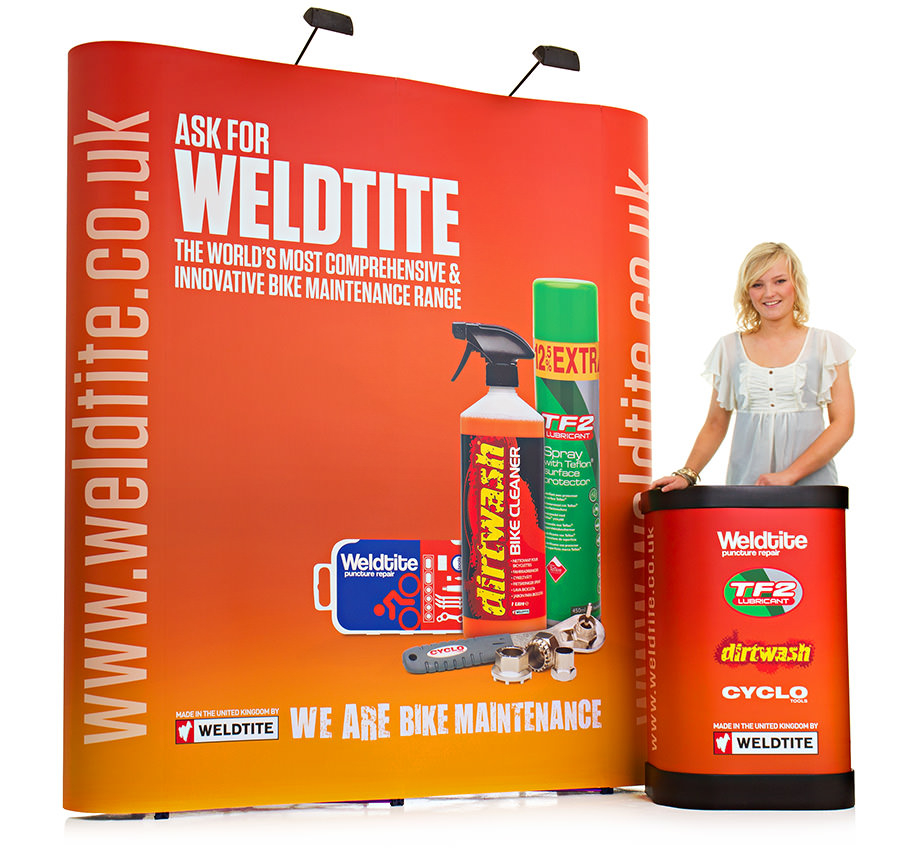 3x2 Pop Up Stand Display Straight with Portable Counter & Free LED Lights