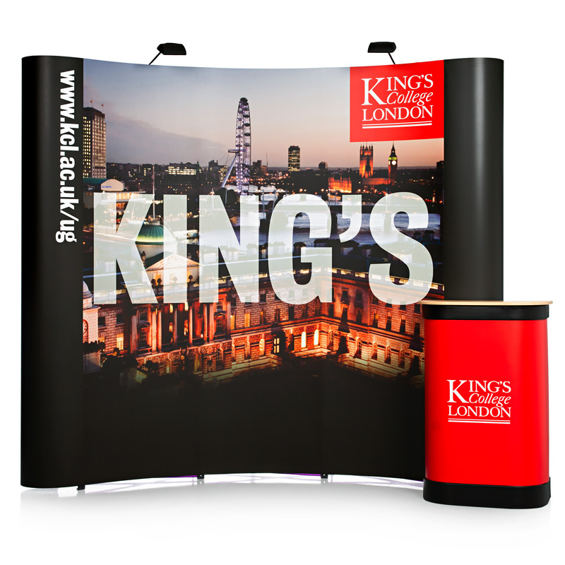 3x3 Pop Up Stands also available as a curved stand.