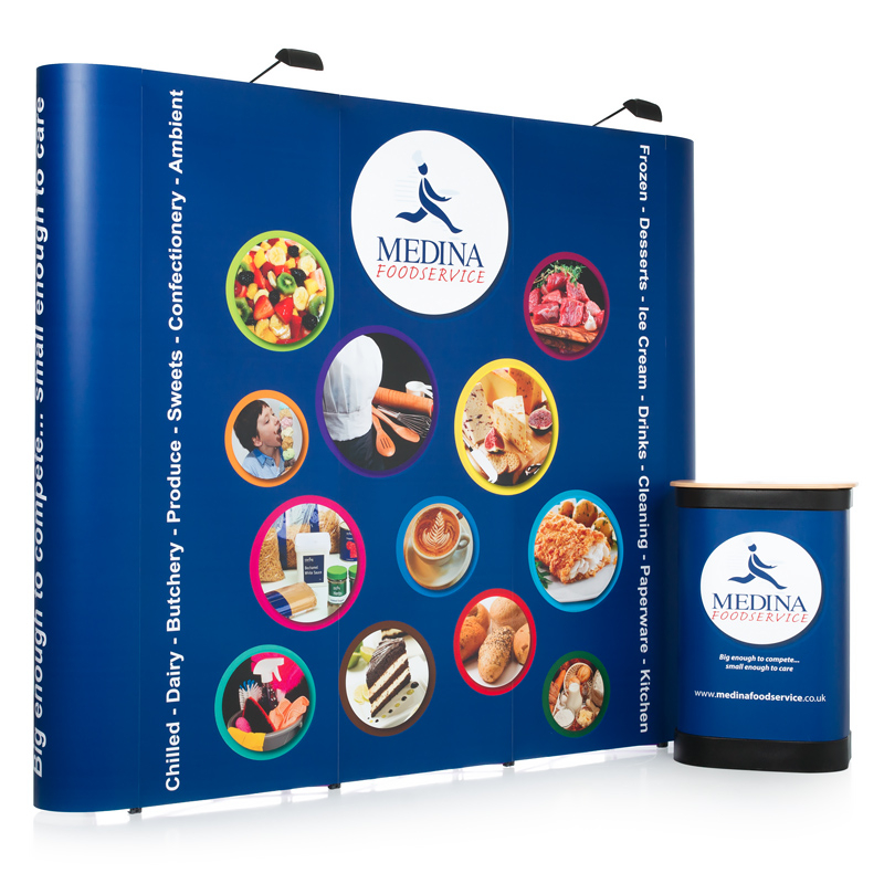 3x3 Double Sided Straight Pop Up Stand. Pop Up Exhibition Stand - £579