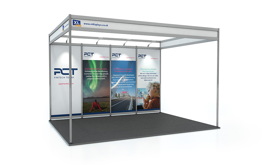 3m x 4m Shell Scheme Back Wall PVC Graphics