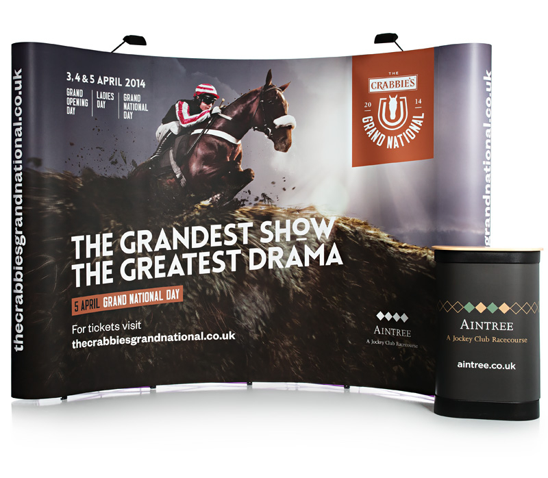 3x4 Double Sided Pop Up Exhibition Stand also available as a Curved Pop Up Display