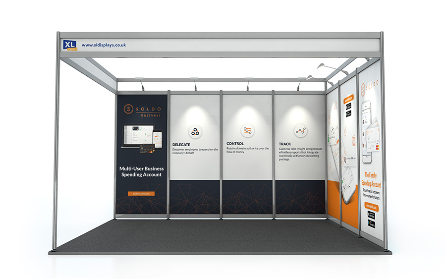 PVC Graphics to Suit a 3m x 4m L-Shape Shell Scheme