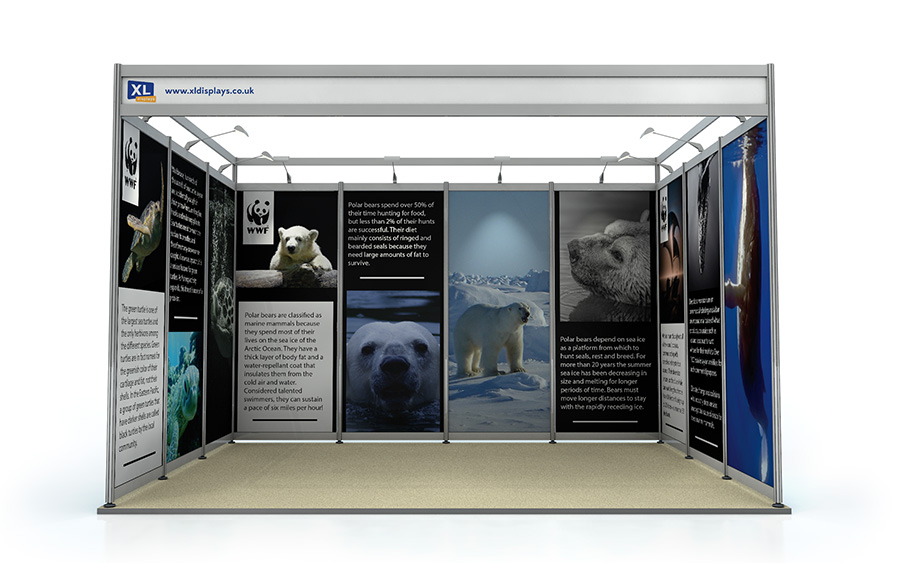 Foamex Graphics to Suit a 3m x 4m U-Shape Shell Scheme