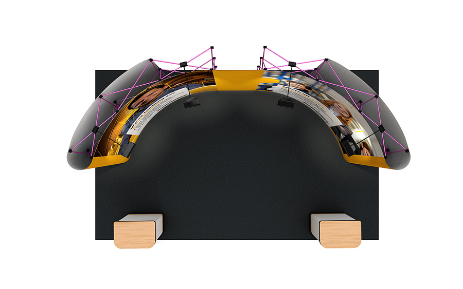 3m x 5m Linked Pop Up Display Stand Curve Plan View