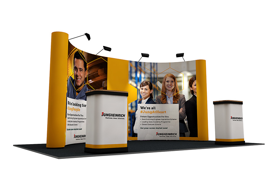 Curved Linked Pop Up Display Stand to Fit a 3m x 5m Space